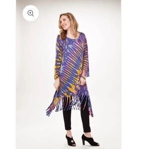 Made in Nepal 100% Viscose Tie Die Purple Windhorse S/M Hippie Bohemian Vacation